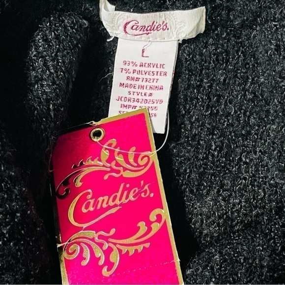 CANDIE’S NWT Black White Cowl-neck Sweater Dress Size Large - Picture 3 of 4